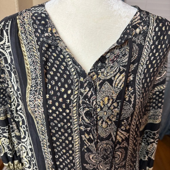 Akiko 100% Silk Peasant Blouse Size M - Picture 5 of 8